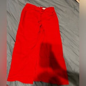 H&M Red Linen Maxi Skirts Women’s